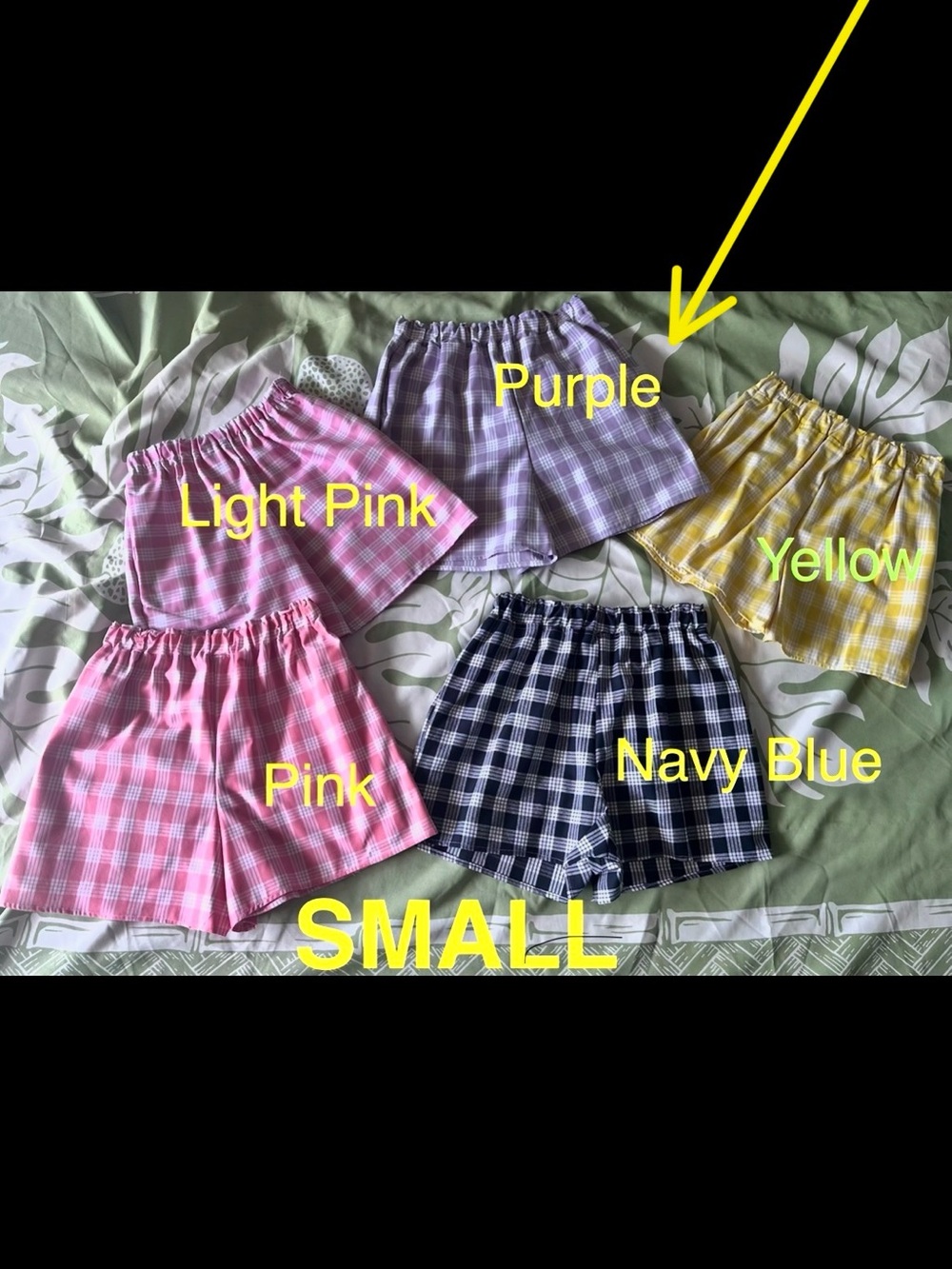 Palaka Hawaiian Plaid Elastic-Waist Shorts - size: small color: Purple